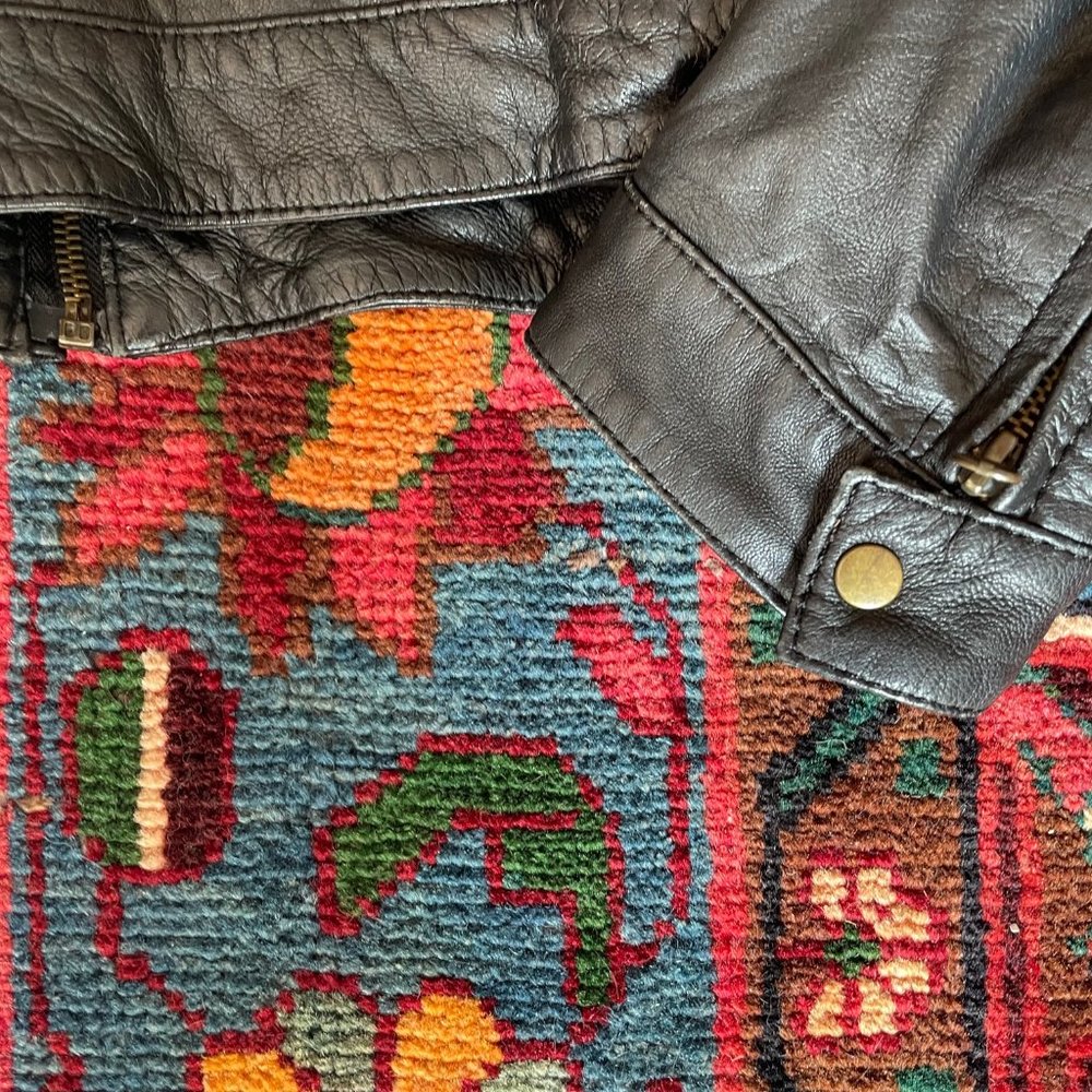 RESERVED - GENUINE LEATHER MOTO JACKET OASIS CROPPED - Picture 8 of 9